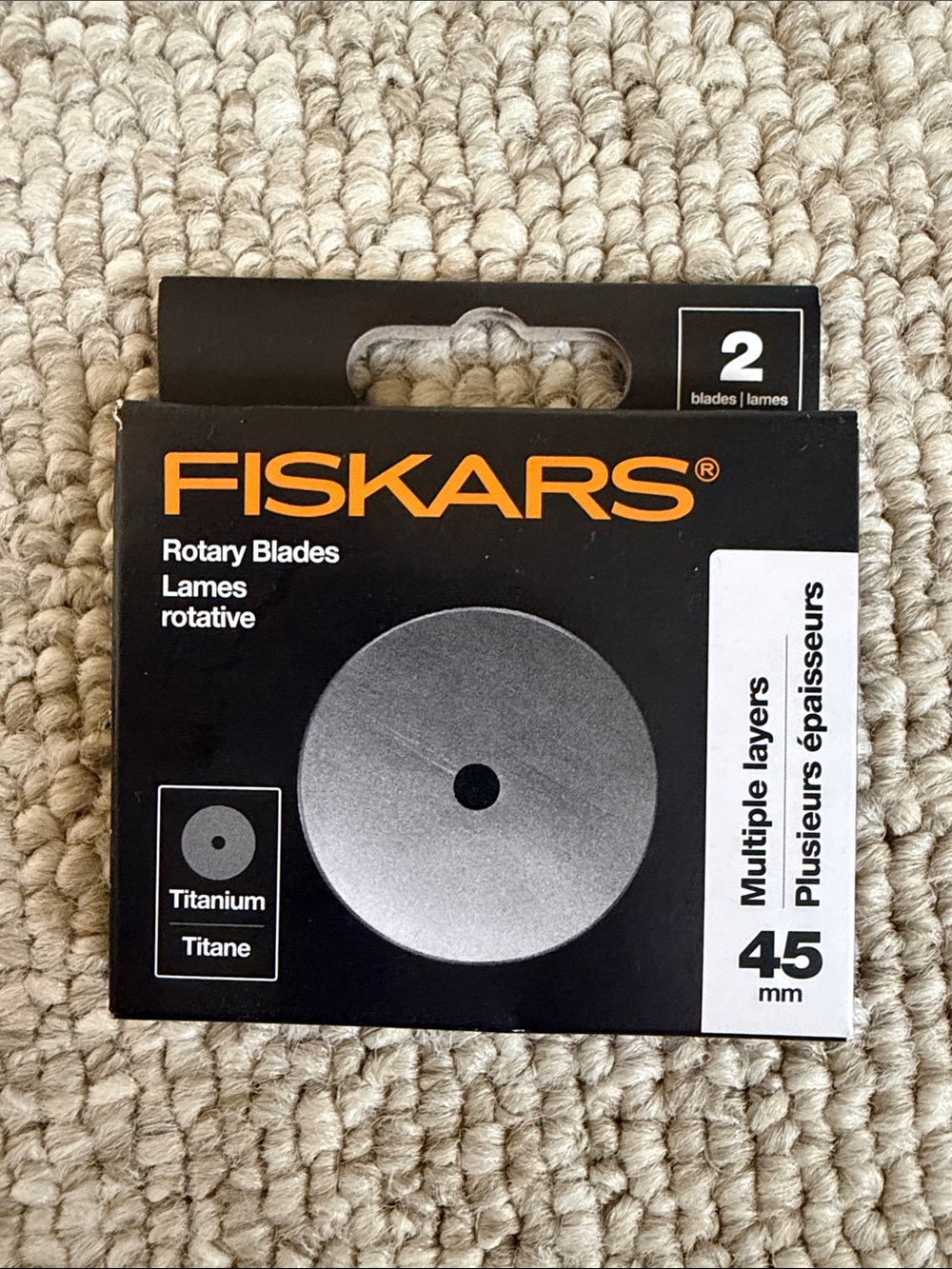 Fiskars Titanium Rotary Blades - Black & Silver (2 Pack)